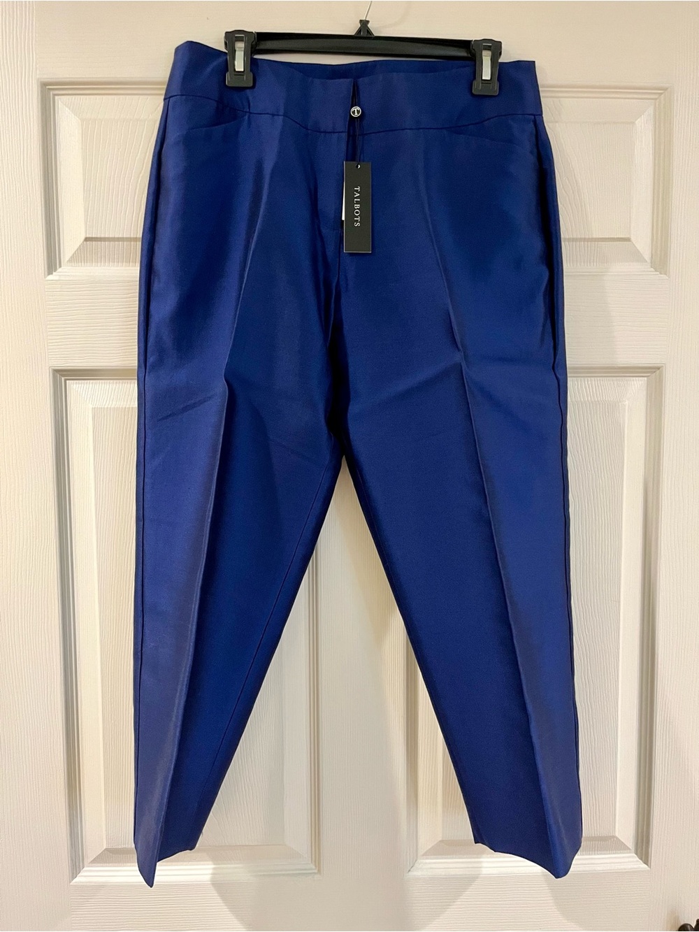 MWT TALBOTS WOMENS Royal Blue Silk blend Dress Capris Pant Size 8